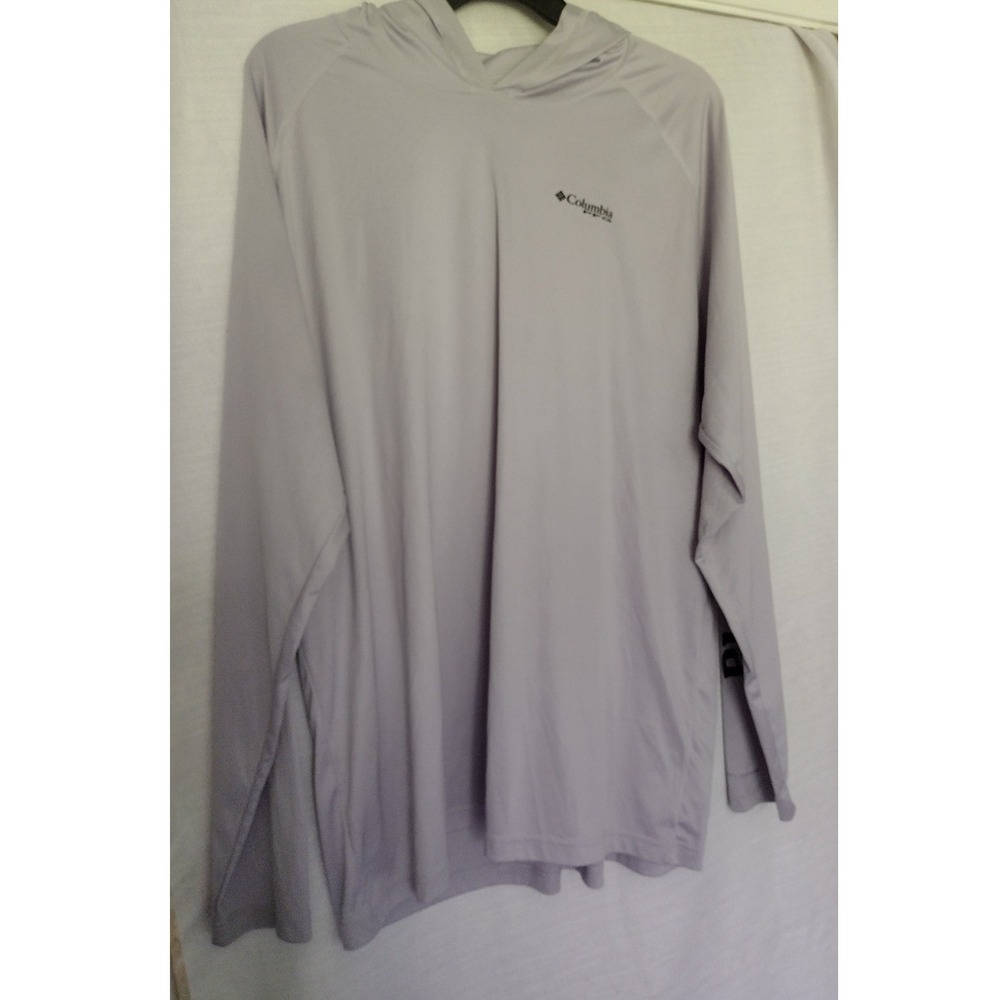 Columbia PFG Deep Waves Hoodie Men's 3XLT Lavender Omni-Shade Fishing Shirt